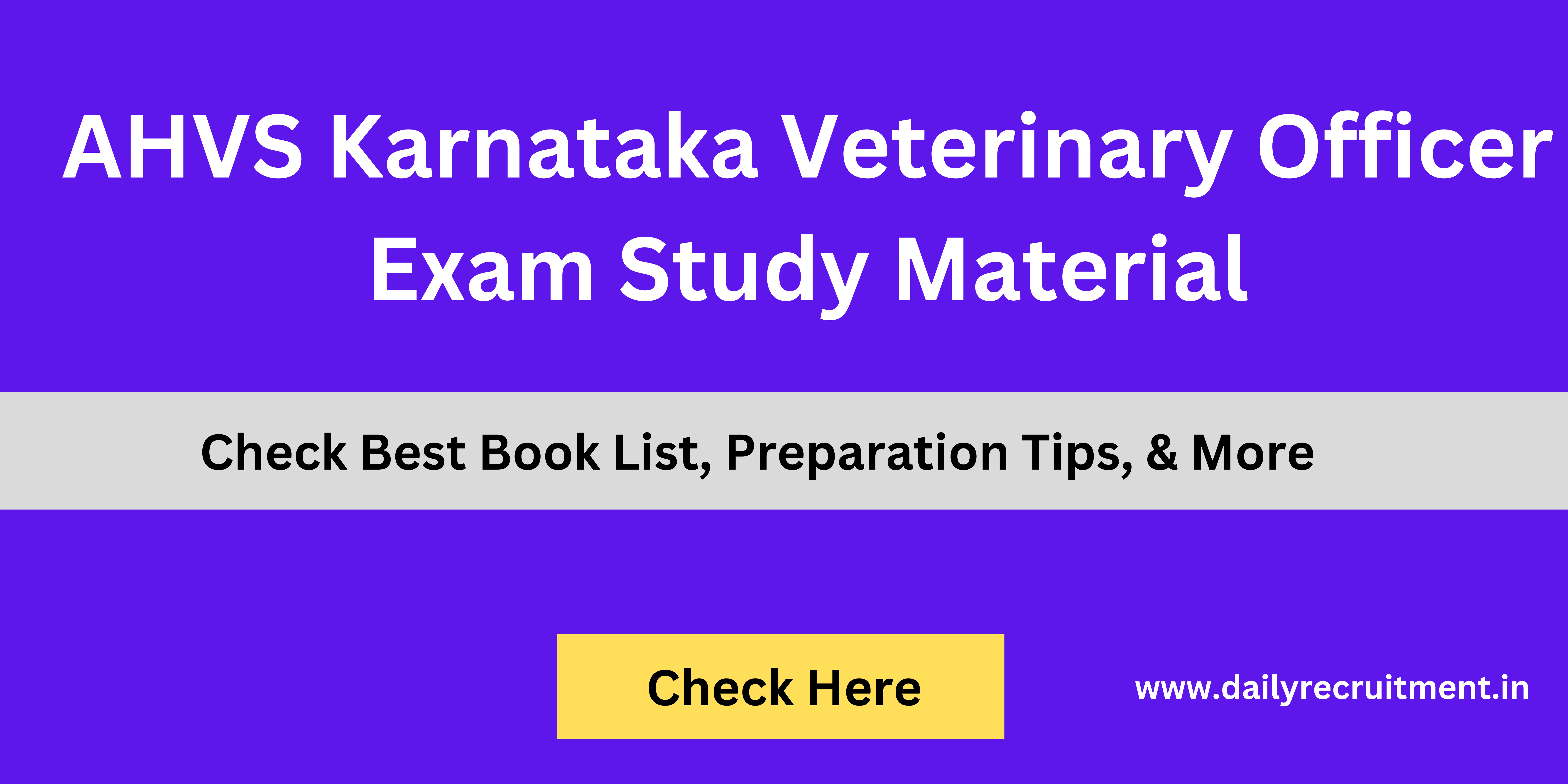 AHVS Karnataka Veterinary Officer Books