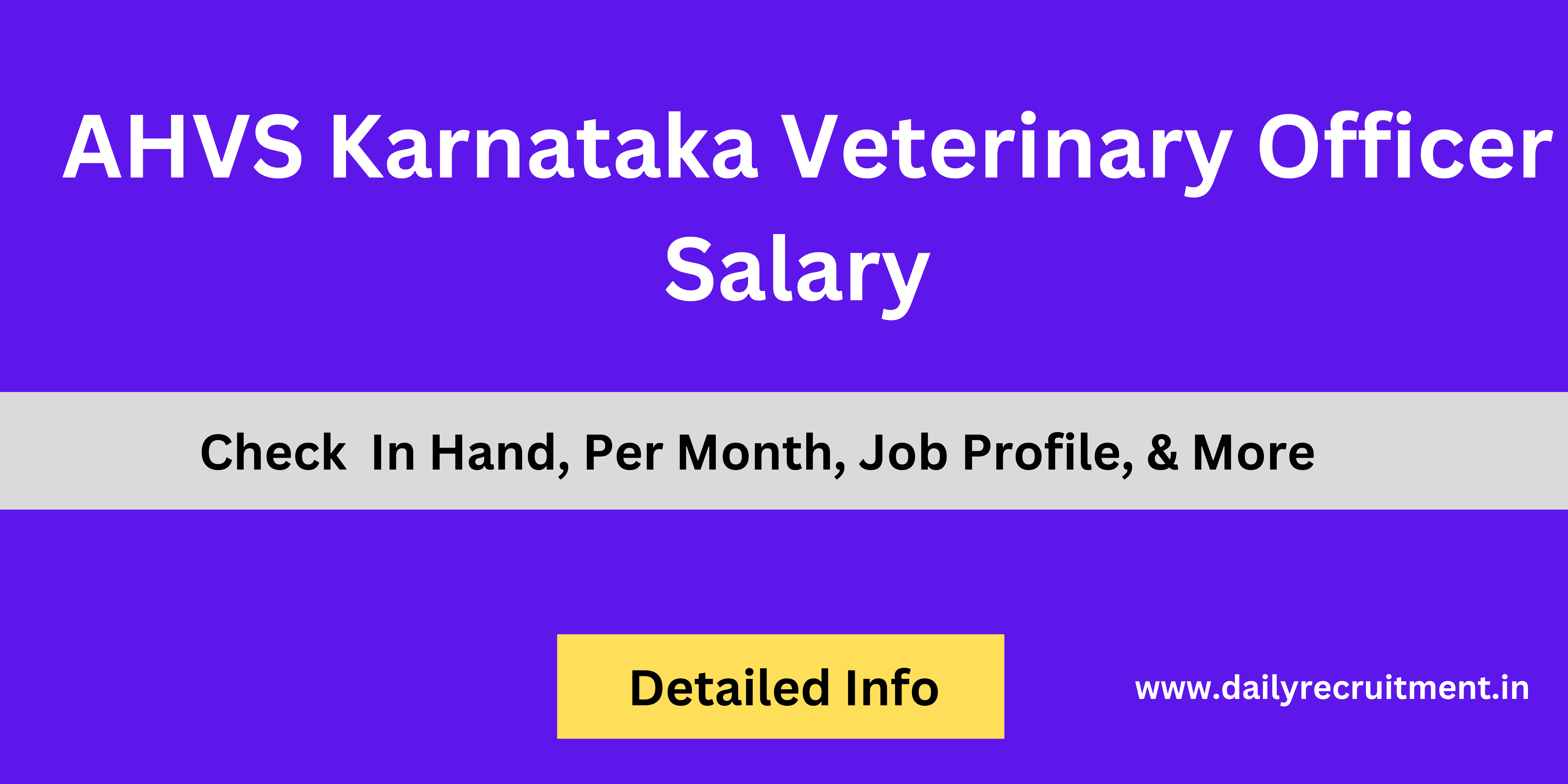 AHVS Karnataka Veterinary Officer Salary