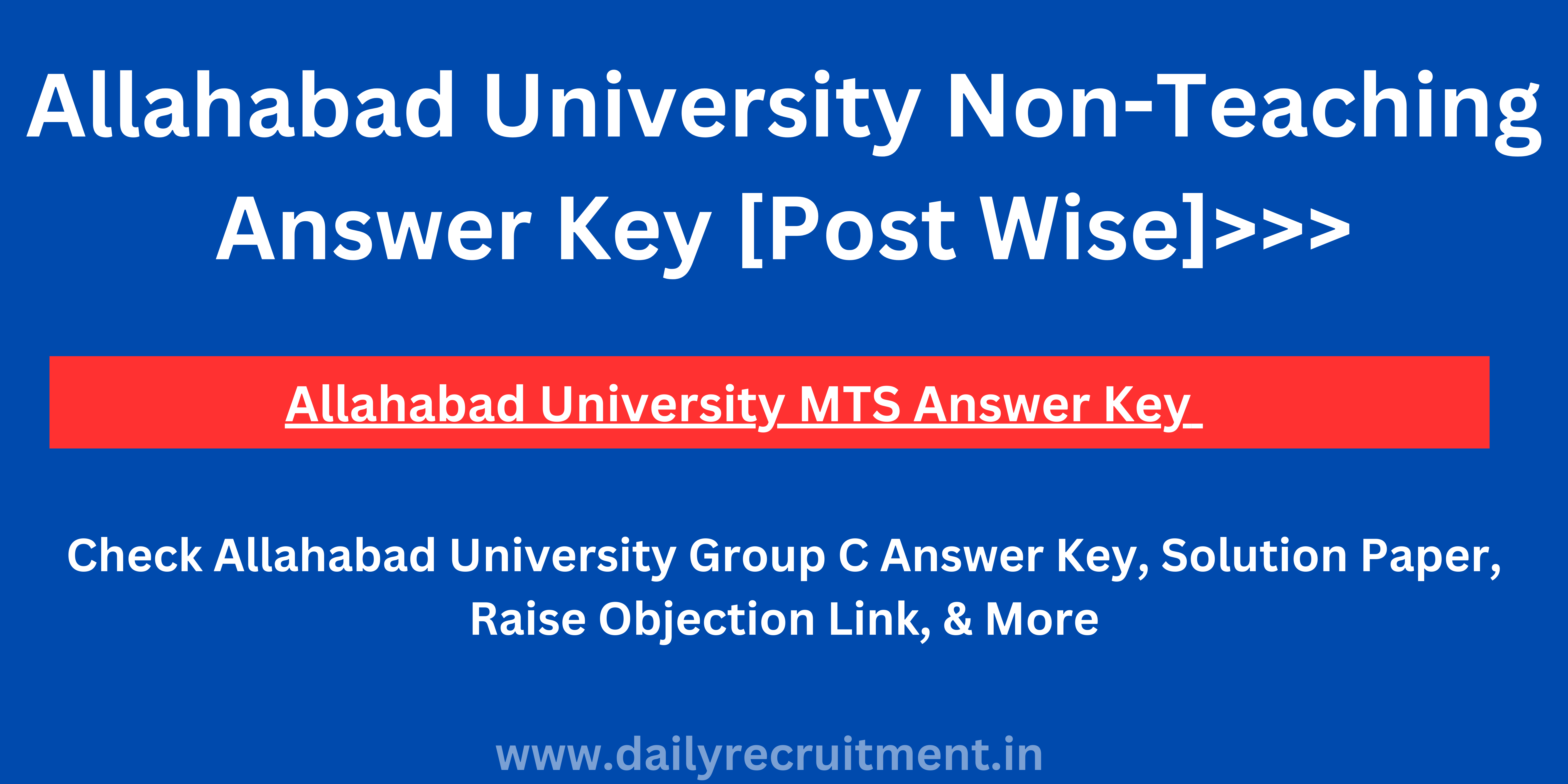 Allahabad University Non-Teaching Answer Key