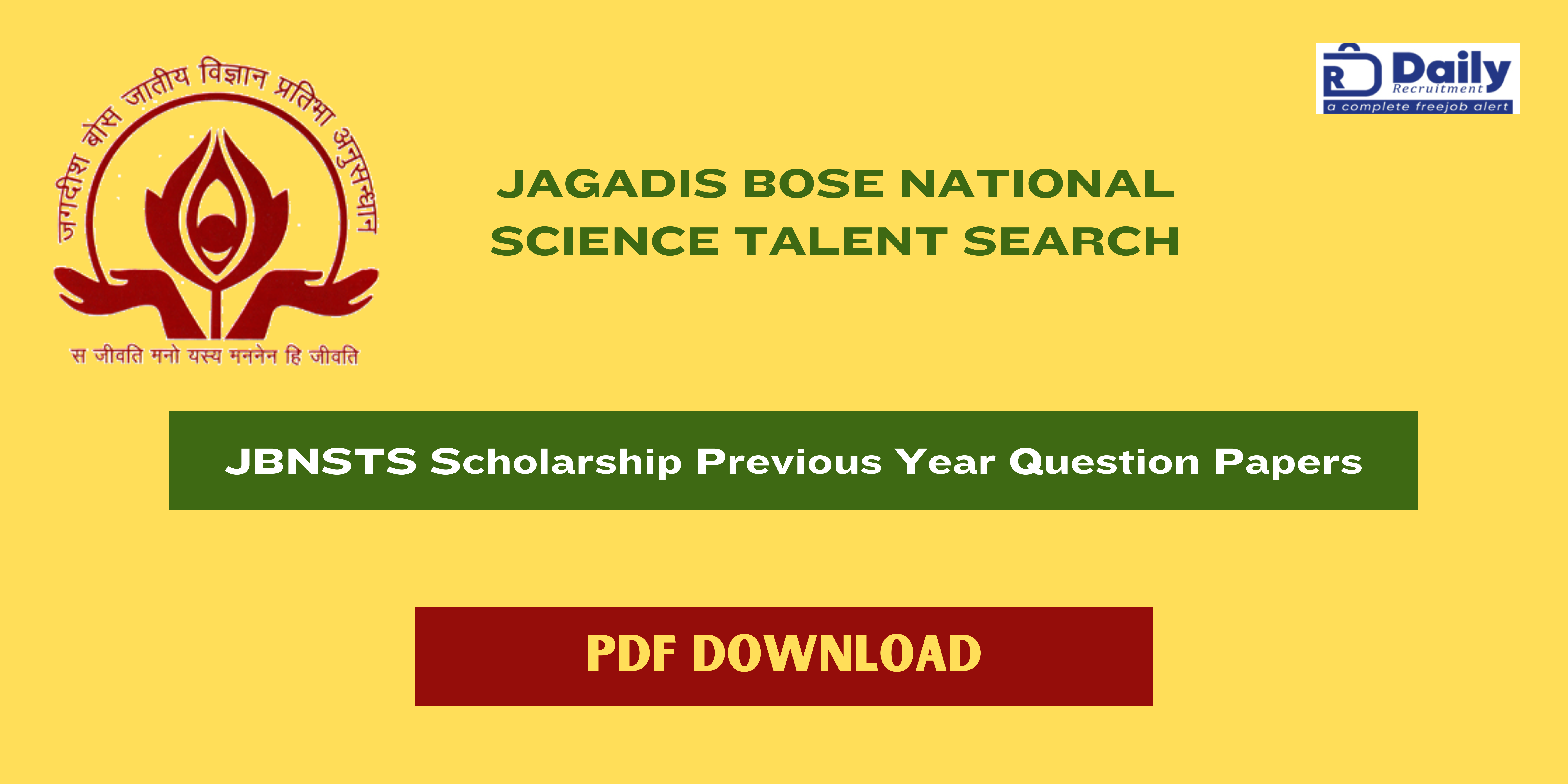 JBNSTS Scholarship Previous Year Questions