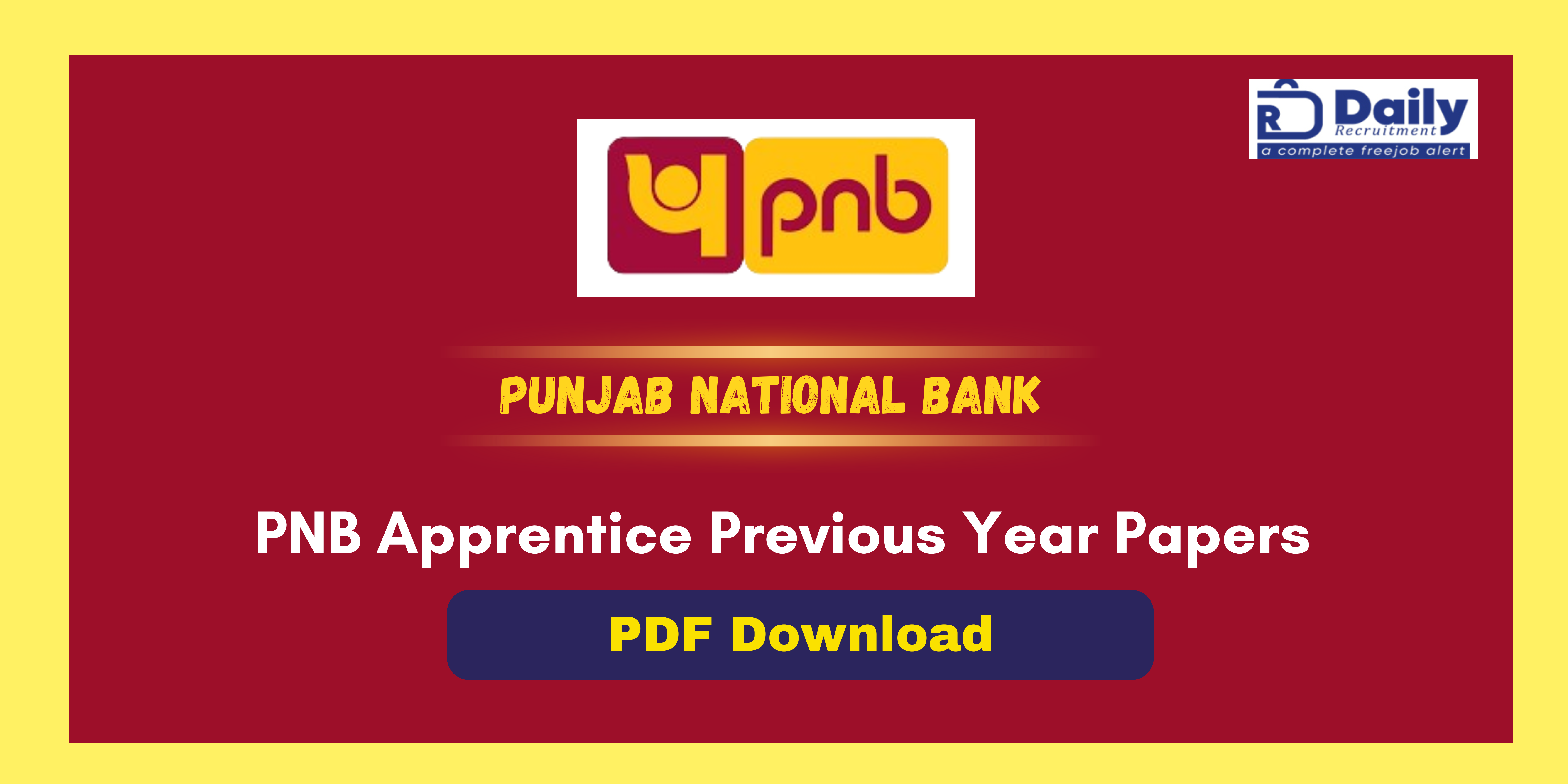 PNB Apprentices Previous Year Question Paper